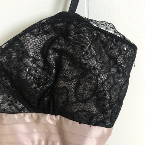 BCBG MAXAZRIA Black Pink Floral Lace Tulle Dress - Picture 5 of 8